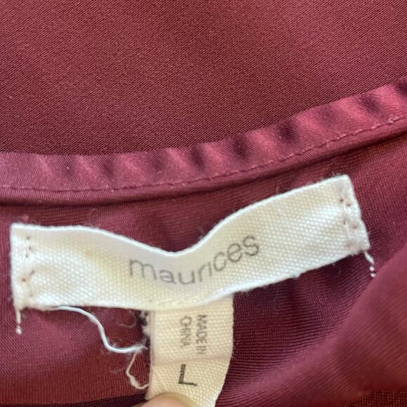 Satin Slip Cowl Neck Dress Midi Burgundy Sz L Adjustable Staps - Picture 5 of 10